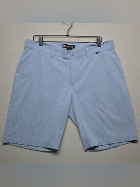 Travis Mathew Mens Golf Shorts 36 Blue Heather Stretch Performance